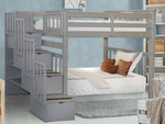 Stairway Bunk Beds with Storage Drawers in the Step