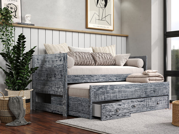 This Captains Bed in Weathered Black will look great in your Home This Captains Bed in Weathered Black will look great in your Home