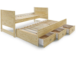 Captains Twin Bed with Roll Out Twin Trundle and 3 Storage Drawers