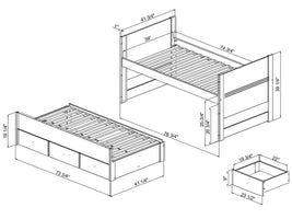 This is a natural wood product. We cannot guarantee the sizes on this drawing are the exact measurements of the bed you will receive. The dimensions are provided as a guide to assist you with your purchase. Please ensure the bed will fit your room