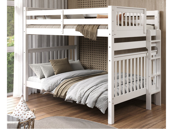 This Full over Full Bunk Bed in White will look great in your child's bedroom This Full over Full Bunk Bed in White will look great in your child's bedroom