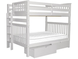 Bunk Beds Full over Full End Ladder White with Drawers for only $849