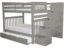 Bunk Bed Full over Full Stairway Gray with Full Trundle for only $1278