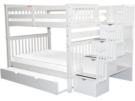 Bunk Bed Full over Full Stairway White with Full Trundle for only $1278