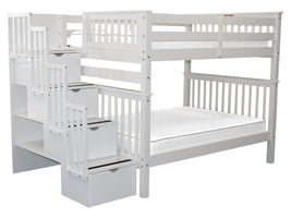 Bunk Bed Full over Full Stairway White for only $1098