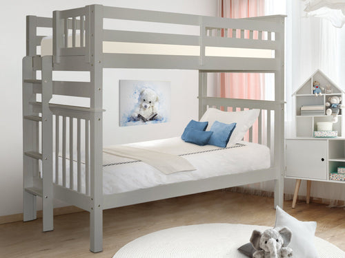 OPEN BOX SALE Bunk Beds Tall Twin over Twin End Ladder Gray