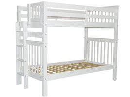 Tall Twin over Twin Bunk White with End Ladder