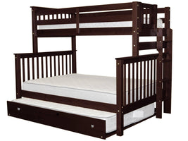 Bunk Bed Twin over Full End Ladder Dark Cherry with Full Trundle for only $549