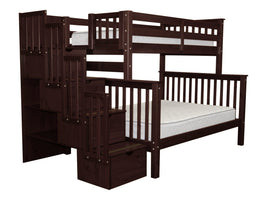 Bunk Beds Twin over Full Stairway Dark Cherry for only $849