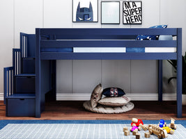 Low Loft Bed for added space in your kids bedroom - Stairs for easy access for only $529