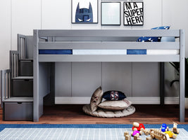 Low Loft Bed for added space in your kids bedroom - Stairs for easy access for only $529