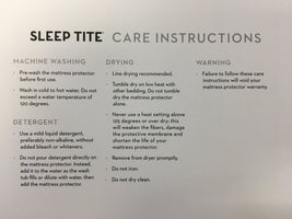 Mattress Protector Care Instructions