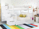 Twin over Full Stairway Bunk Beds