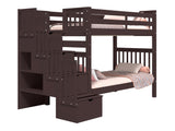 Bunk Bed Tall Twin over Twin Stairway Dark Cherry for only $598