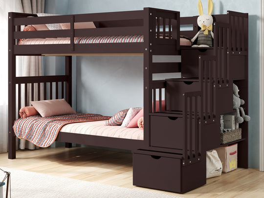 Dark Cherry BK161 bunk bed can be separated into two twin beds