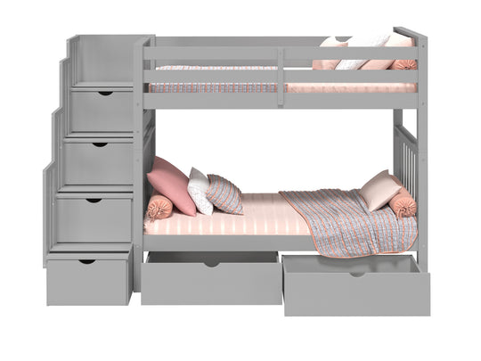 Modern gray painted finish detail on the BK161 bunk bed