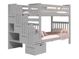 Bunk Bed Tall Twin over Twin Stairway Gray for only $798