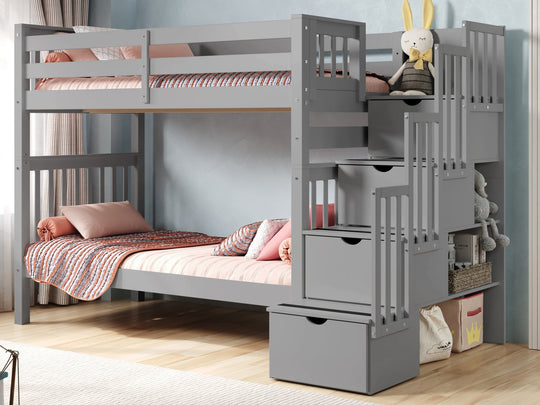Gray BK161 bunk bed can be separated into two twin beds