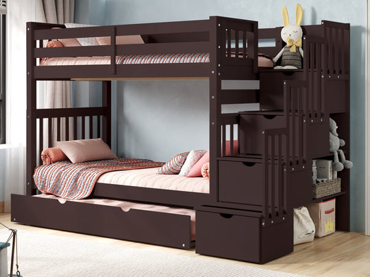 Dark Cherry BK161 bunk bed can be separated into two twin beds