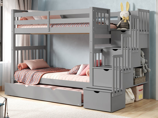 Gray BK161 bunk bed can be separated into two twin beds