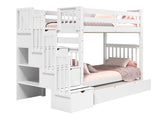 Bunk Bed Tall Twin over Twin Stairway with a Twin Trundle in White for only $798