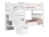 Bunk Bed Tall Twin over Twin Stairway White for only $898