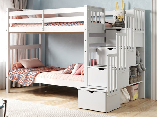 White BK161 bunk bed can be separated into two twin beds