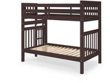 Tall Twin over Twin Bunk Bed Dark Cherry with End Ladder 