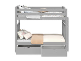 The contemporary gray finish offers a fresh perspective and a clean look