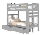 Bunk Bed Tall Twin over Twin End Ladder in Gray with 2 Drawers for only $649