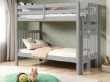This Tall Twin over Twin Bunk Bed in Gray will look great in your child's bedroom