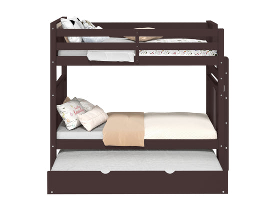 Traditional dark cherry stained finish detail on the BK161EL bunk bed