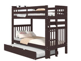 Bunk Bed Tall Twin over Twin End Ladder in Dark Cherry with a Twin Trundle for only $649