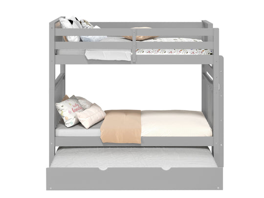 Contemporary gray finish detail on the BK161EL bunk bed