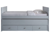 The twin trundle is free rolling and can be positioned anywhere in your room