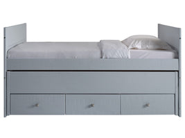 The twin trundle is free rolling and can be positioned anywhere in your room