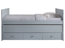 The twin trundle is free rolling and can be positioned anywhere in your room