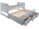 Captains Twin Bed with Roll Out Twin Trundle and 3 Storage Drawers
