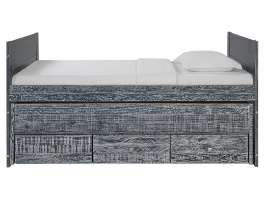 Free-rolling twin trundle for the weathered black BK551 Captain's bed