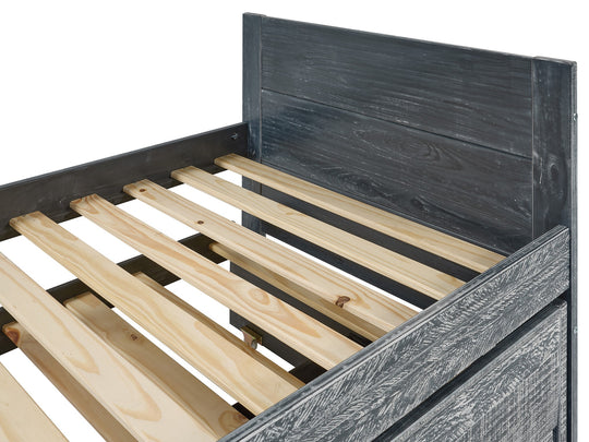 Weathered Black finish detail on the BK551 Captain's bed