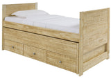 Bedz King Twin Captains Bed in Weathered Honey for only $299