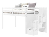 Low loft only 49 inches high for more flexibility in placing it in a room with a low ceiling