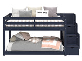 Bedz King Twin over Twin Low  Bunk Bed with Stairs in Blue for only $575