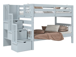 Bunk Bed Twin over Twin Stairway in Breezy Blue for only $649