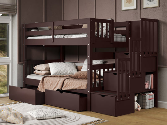 Dark Cherry BK906 bunk bed can be separated into two twin beds