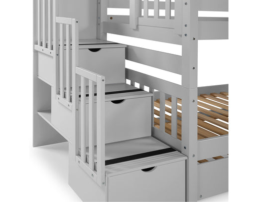 3 Drawers built in to the Steps for Extra Storage