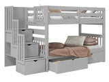 Bunk Bed Twin over Twin Stairway with 2 Under Bed Drawers in Gray for only $998