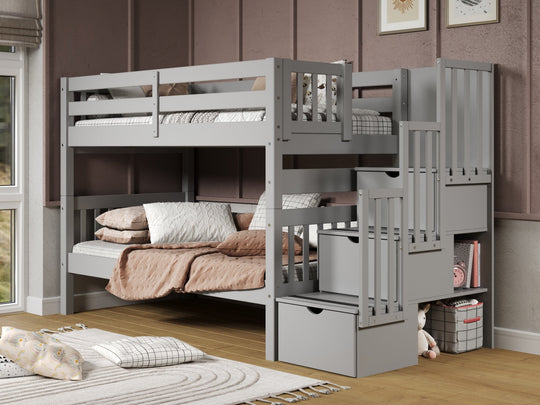 Gray BK906 bunk bed can be separated into two twin beds