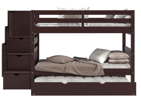 Traditional dark cherry stained finish detail on the BK906 bunk bed
