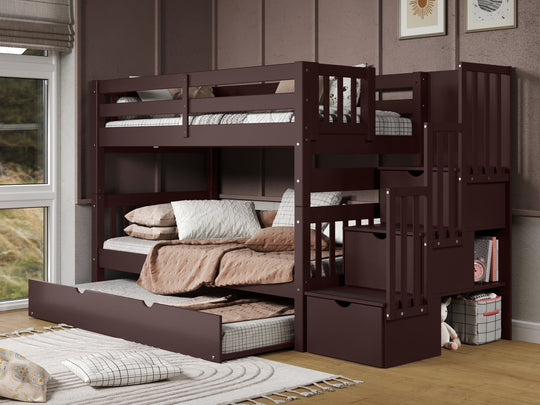 Dark Cherry BK906 bunk bed can be separated into two twin beds